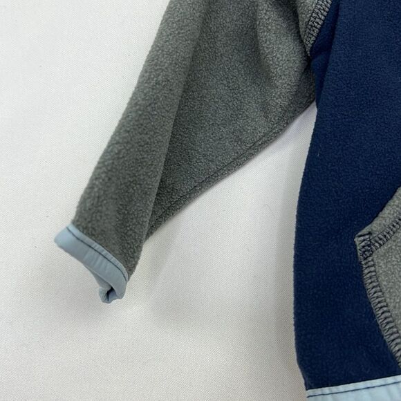 The North Face blue and gray hooded fleece full zip jacket size 6-12 months EUC - Picture 6 of 9